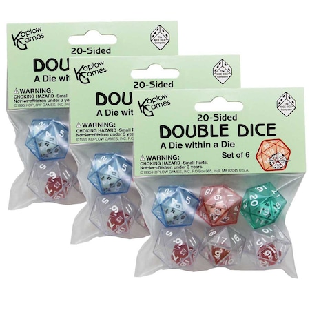 Koplow Games 20-Sided Double Dice Set, PK3 12622